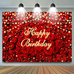 Rote Rose blinkendes Licht alles Gute zum Geburtstag Hintergrund