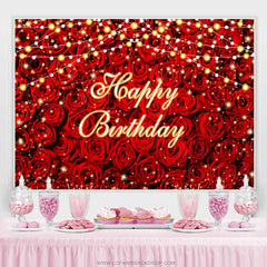 Rote Rose blinkendes Licht alles Gute zum Geburtstag Hintergrund
