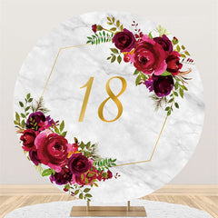 Rot Rose Marmor Gold 18 Geburtstag Kreis Hintergrund