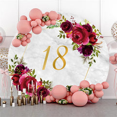 Rot Rose Marmor Gold 18 Geburtstag Kreis Hintergrund