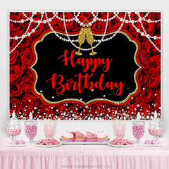 Rot Rose Perle Sekt Geburtstag Hintergrund für Frau