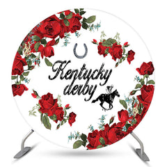 Rot Rosen Und Weiß Kreis Kentucky Derby Hintergrund