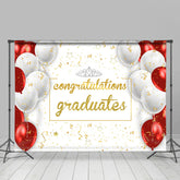 Rot Weiß Thema Krone Glückwunsch Grad Party Hintergrund