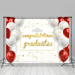 Rot Weiß Thema Krone Glückwunsch Grad Party Hintergrund