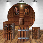 Retro Braun Hölzern Stallungen Baby Dusche Hintergrund Bausatz