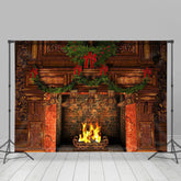 Retro Socken Kamin wunderschön Weihnachten Foto Hintergrund
