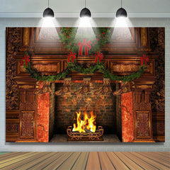 Retro Socken Kamin wunderschön Weihnachten Foto Hintergrund