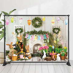 Retro Wand Bunt Blumen Eier Ostern Hintergrund