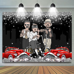 Felsen Auto mit Cool Kerl Glücklich Geburtstag Hintergrund