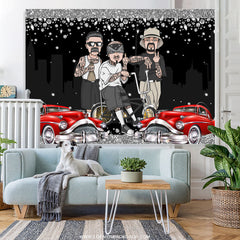 Felsen Auto mit Cool Kerl Glücklich Geburtstag Hintergrund