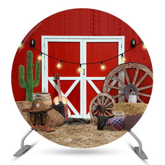 Rodeo Rot Holz Wand Weiß Tür Runden Party Hintergrund