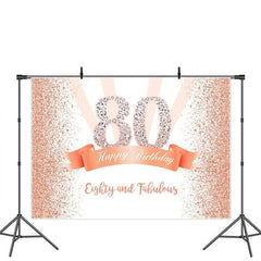 Rose Gold Und Rosa Punkte Glücklich 80 Geburtstag Party Hintergrund