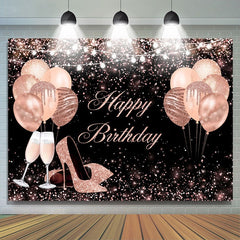 Rose Gold Ballon Funkeln Geburtstag Hintergrund für Frauen
