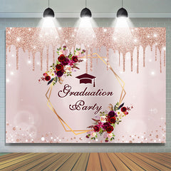 Rose Gold Bokeh Blumen Abschluss Party Hintergrund