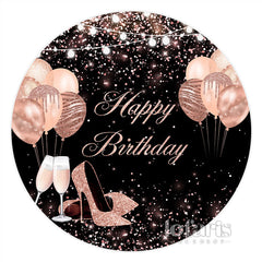 Rose Gold Hacke Ballon Glücklich Geburtstag Kreis Hintergrund