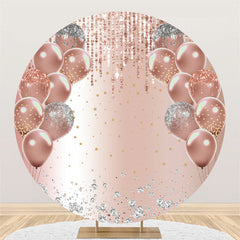 Rose Golden Luftballons Beleuchtung Runden Funkeln Hintergrund