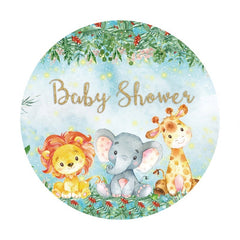 Runden Tiere Und Blume Funkeln Baby Dusche Hintergrund