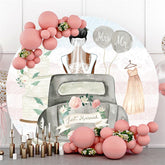 Runden Schwarz Mädchen Auto Blumen Party Hintergrund Für Hochzeit