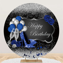 Runden Schwarz Silber Highheel Ballon Geburtstag Hintergrund