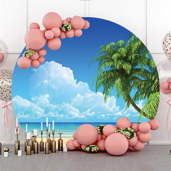 Runden Blau Meer Und Himmel Strand Urlaub Sommer Hintergrund