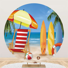 Runden Karikatur Strand Urlaub Surfen Sommer Hintergrund