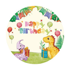 Runden Dinosaurier Karikatur Thema Glücklich Geburtstag Hintergrund