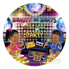 Runden Disko Geschlecht Aufdecken Party Baby Dusche Hintergrund