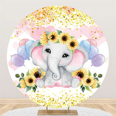 Runden Elefant Sonnenblume Ballon Babydusche Hintergrund