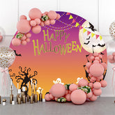 Runden Geist Und Schloss Nacht Glücklich Halloween Hintergrund