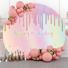 Runden Funkeln Rosa Diamanten Glücklich Geburtstag Hintergrund