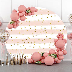 Runden Funkeln Rosa Weiß Streifen Glücklich Geburtstag Hintergrund