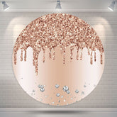 Gold Und Rosa Glitzert Kreis Glücklich Geburtstag Hintergrund