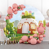 Runden Eiscreme Haus Wald Glücklich Ostern Hintergrund