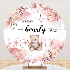 Runden Rosa Funkeln Blume Und Tragen Babydusche Hintergrund