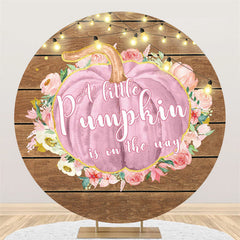 Runden Kürbis Braun Streifen Hölzern Babydusche Hintergrund