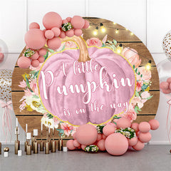 Runden Kürbis Braun Streifen Hölzern Babydusche Hintergrund