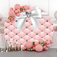 Runden Süß Rosa Und Weiß Diamant Groß Bogen Hintergrund
