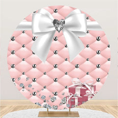 Runden Süß Rosa Und Weiß Diamant Groß Bogen Hintergrund