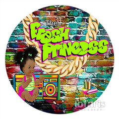 Runden Der Frisch Prinzessin Ziegel Babydusche Hintergrund