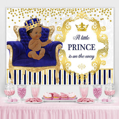 königlich Blau Gold König Stuhl Krone babydusche Hintergrund