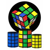 Rubik Würfel Party Für Kinder Runden Hintergrund Bausatz