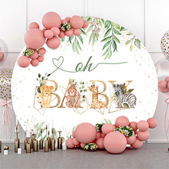 Safari Tiere Runden Babydusche Hintergrund Abdeckung