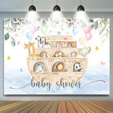 Safari Boot Blumen Ballon Babydusche Hintergrund