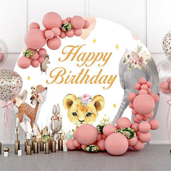 Safari Blumen Ballon Wolke Kreis Geburtstag Hintergrund