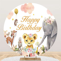 Safari Blumen Ballon Wolke Kreis Geburtstag Hintergrund