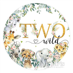 Safari Blumen Anlage Wild Zwei Kreis Geburtstag Hintergrund