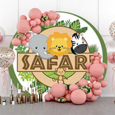 Safari Dschungel Themenorientiert Runden Hintergrund Für Kinder Party