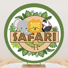 Safari Dschungel Themenorientiert Runden Hintergrund Für Kinder Party