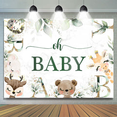 Safari Schön Mit Blätter Babydusche Hintergrund