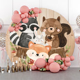 Safari Wild Niedlich Tier Geburtstag Runden Hintergrund
